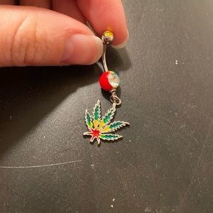 Weed belly button ring